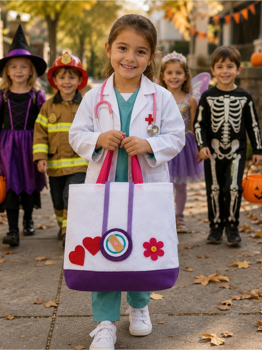 Halloween trick or treat bag/Doc Mcstuffins hospital bag/ felt bag